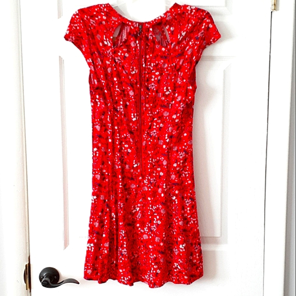 American Eagle Red Floral Dress w/ Cutouts!
